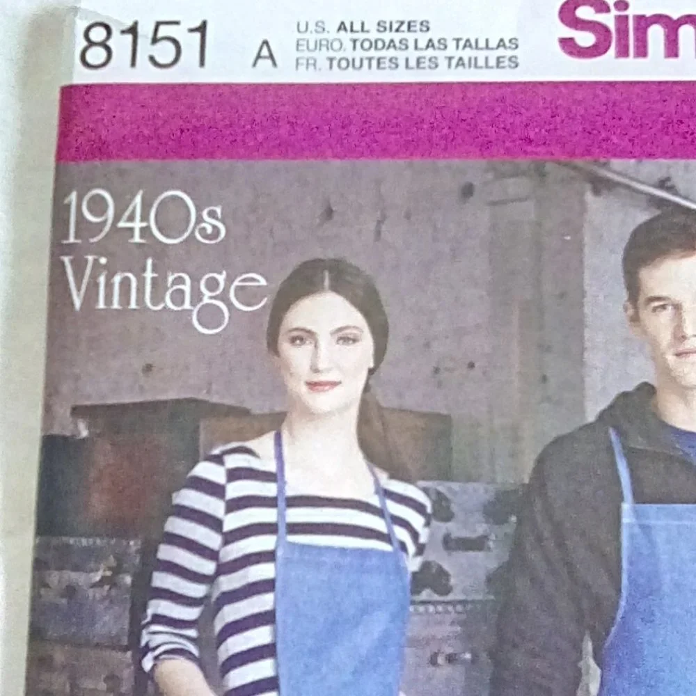 Simplicity 8151 Vintage style apron Men's Misses' child's